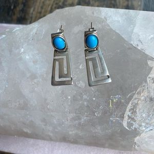 .925 turquoise maze earrings